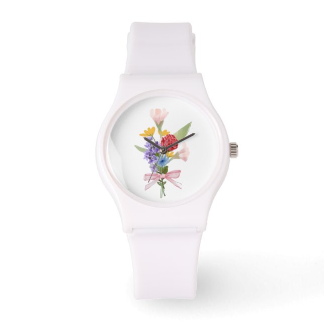 Elegant Floral Bouquet Watch 腕時計 (正面)