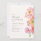 Elegant Floral Bridal Shower Invitation 招待状 (正面)