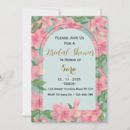 Elegant Floral Bridal Shower Invitation 招待状