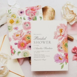 Elegant Floral Bridal Shower Invitation 招待状