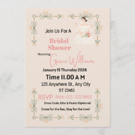 Elegant Floral Bridal Shower Invitation | Customiz 招待状