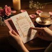 Elegant Floral Bridal Shower Invitation Frame 招待状