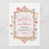 Elegant Floral Bridal Shower Invitation Frame 招待状 (正面)