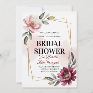 Elegant Floral Bridal Shower Invitation | Modern 招待状