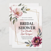 Elegant Floral Bridal Shower Invitation | Modern  招待状 (正面/裏面)