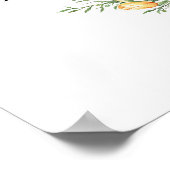 Elegant Floral Bridal Shower Welcome Sign ポスター (角)