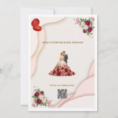 Elegant Floral Bride and Groom Wedding Invitation 招待状 (裏面)