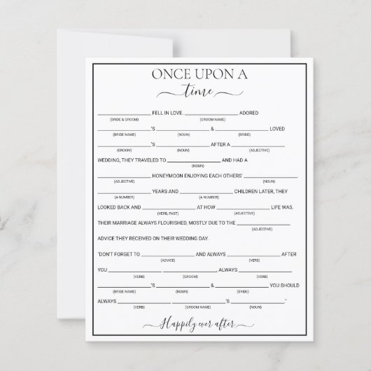 Elegant Floral Bride Libs Bridal Shower Game  (正面)