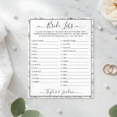 Elegant Floral Bride Libs Bridal Shower Game
