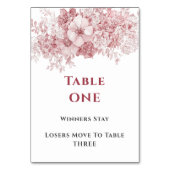 Elegant Floral Bunco Table One テーブルナンバー (裏面)