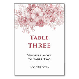 Elegant Floral Bunco Table Three テーブルナンバー