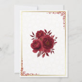 Elegant Floral Burgundy and Gold Islamic Wedding  招待状 (裏面)