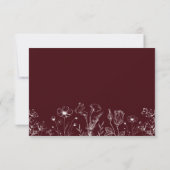 Elegant Floral Burgundy Wedding  出欠カード (裏面)