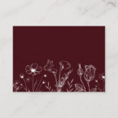 Elegant Floral Burgundy Wedding Details QR Code  エンクロージャーカード (裏面)