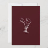 Elegant Floral Burgundy Wedding Invitation 招待状 (裏面)