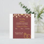 Elegant Floral Burgundy Wedding Invitation 招待状 (スタンド正面)