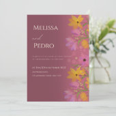 Elegant Floral Burgundy Wedding Invitation 招待状 (スタンド正面)