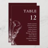 Elegant Floral Burgundy Wedding Seating Chart (正面/裏面)