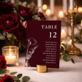 Elegant Floral Burgundy Wedding Seating Chart