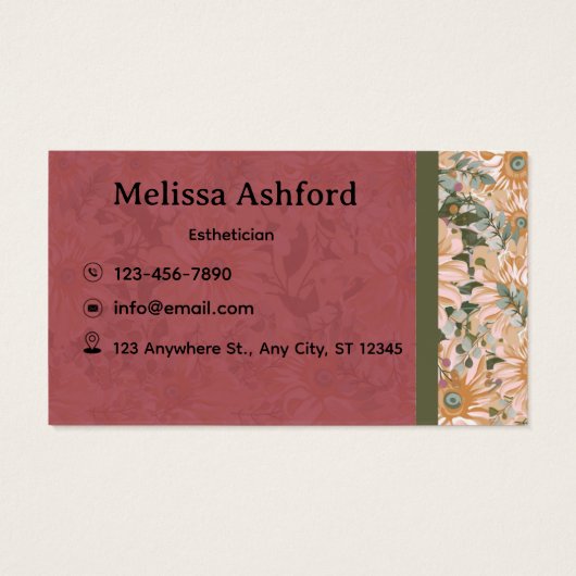 Elegant Floral Business Card  (裏面)