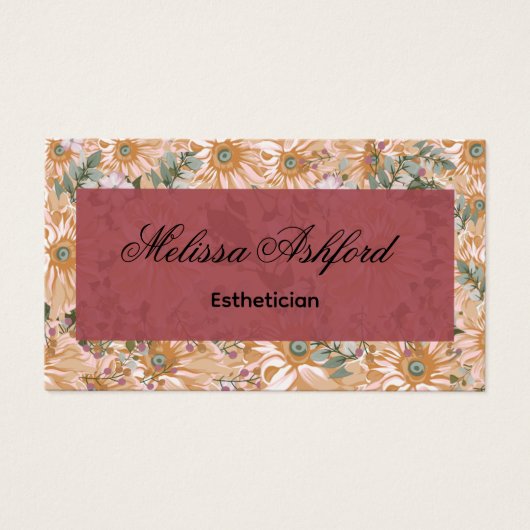 Elegant Floral Business Card  (正面)