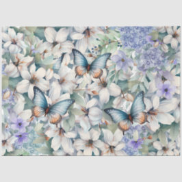 Elegant Floral Butterflies Decoupage  薄葉紙