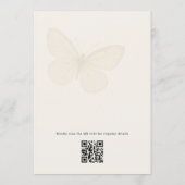 Elegant Floral Butterflies QR Code Bridal Shower 招待状 (裏面)