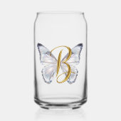 Elegant Floral Butterfly Letter B - Artistic Monog ガラス缶 (裏面)