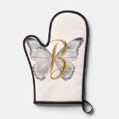 Elegant Floral Butterfly Letter B - Artistic Monog 鍋つかみ (正面)