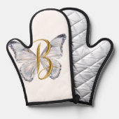 Elegant Floral Butterfly Letter B - Artistic Monog 鍋つかみ (正面/裏面)
