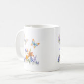 Elegant Floral & Butterfly Mug – Delicate Flowers コーヒーマグカップ (正面左)
