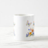 Elegant Floral & Butterfly Mug – Delicate Flowers コーヒーマグカップ (中央)