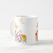 Elegant Floral & Butterfly Mug – Delicate Flowers コーヒーマグカップ (正面左)