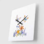 Elegant Floral & Butterfly Wall Art – Beautiful Fl スクエア壁時計 (傾斜)