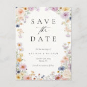 Elegant Floral calligraphy Save the Date ポストカード (正面)