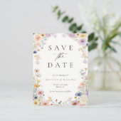 Elegant Floral calligraphy Save the Date ポストカード (スタンド正面)
