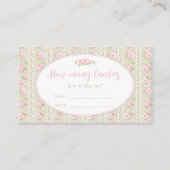 Elegant Floral Candy Jar Baby Shower Game Card エンクロージャーカード (正面)