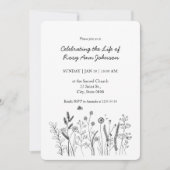 Elegant Floral "Celebrating the Life" Funeral 招待状 (正面)