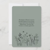 Elegant Floral "Celebrating the Life" Funeral 招待状 (裏面)