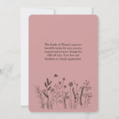 Elegant Floral "Celebrating the Life" Funeral 招待状 (裏面)