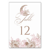 Elegant Floral Celestial Moon Star Quinceanera テーブルナンバー (正面)