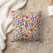 Elegant Floral Charm 16x16 Throw Pillow クッション (ブランケット)