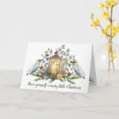 Elegant Floral Christmas candle bird Mug カード (黄色い花)