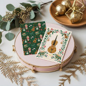 Elegant Floral Christmas Nutcracker Ballet Musical 箔シーズンカード