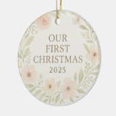 Elegant Floral Christmas Ornament セラミックオーナメント (左)