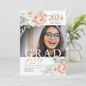 Elegant Floral Class of 2023 Grad Party Invitation 招待状 (スタンド正面)