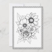 Elegant Floral Color Your Own Greeting Card サンキューカード (正面)