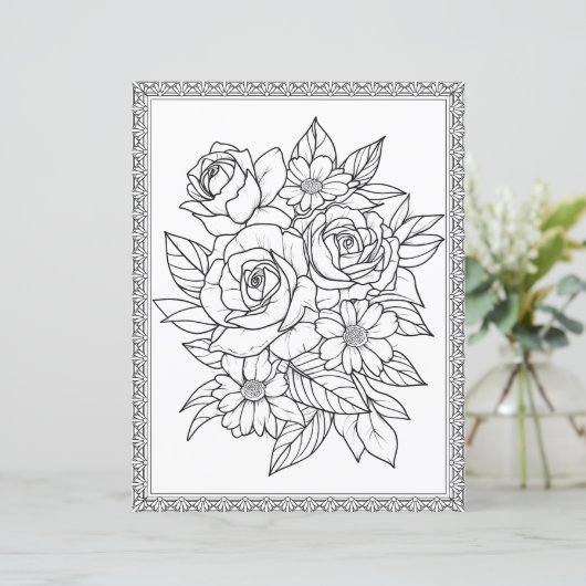 Elegant Floral Coloring Page Scrapbook Paper (スタンド正面)