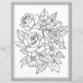 Elegant Floral Coloring Page Scrapbook Paper (正面)