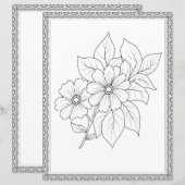 Elegant Floral Coloring Page Scrapbook Paper (正面/裏面)
